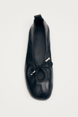 Rosalind Black Leather  Ballet Flats