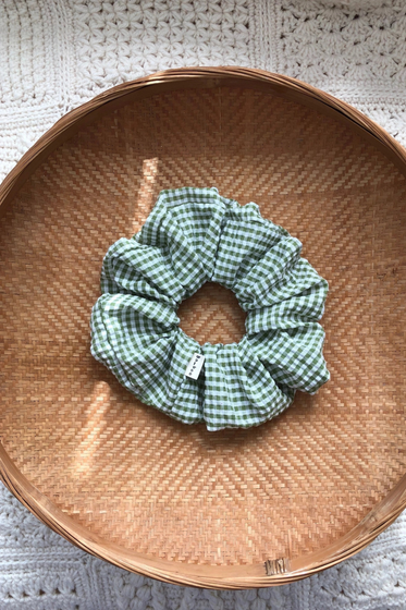 Checker Hair Scrunchie
