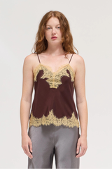 Contrast Lace Trim Slip Tanks