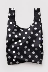 Standard Baggu Silver Metallic Polka Dot