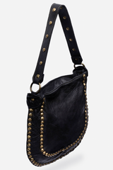 Italian Washed Leather Studded Bag