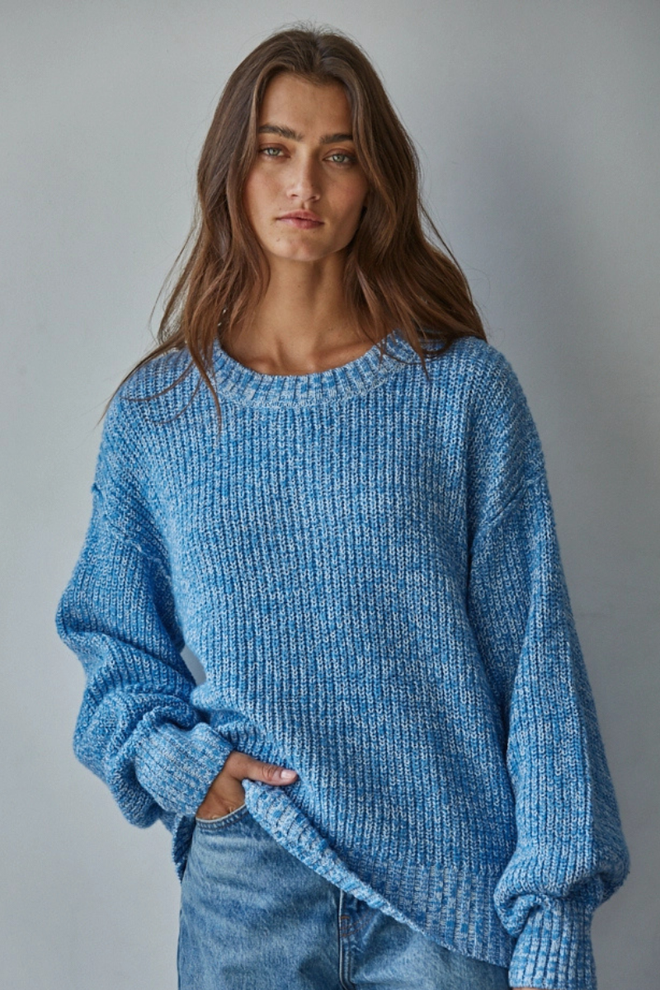 Mock Neck Ribbed Sweater