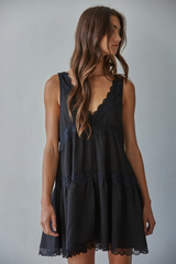 Plunged V-neck Mini Dress