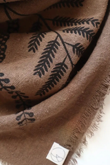 Limited:Chocolate Botanical Plant Dyed Bandana-Brown Ink