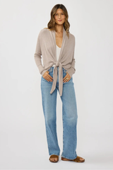 Waffle Knit Tie Front Cardi