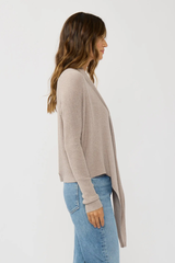 Waffle Knit Tie Front Cardi