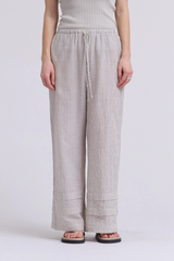Striped Drawstring Waistband Pants