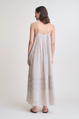 Stripe Pleat Tuck Dress