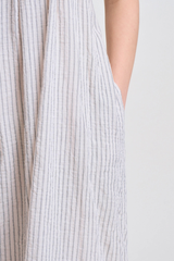 Stripe Pleat Tuck Dress