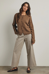 Scallop Placket Button-Up Cardigan