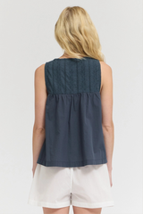 V-Neck Eyelet Tank Vintage Inspo