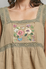 Gauze Floral Tank