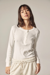 Long Sleeve Cotton Henry Top