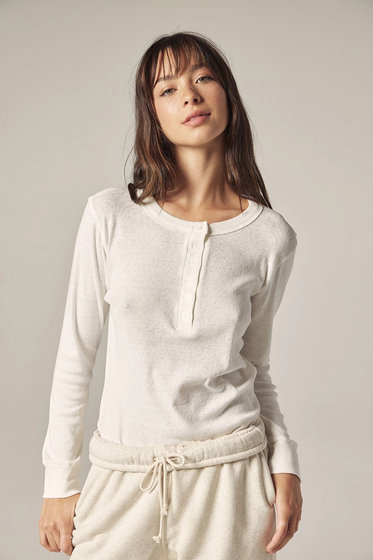 Long Sleeve Cotton Henry Top