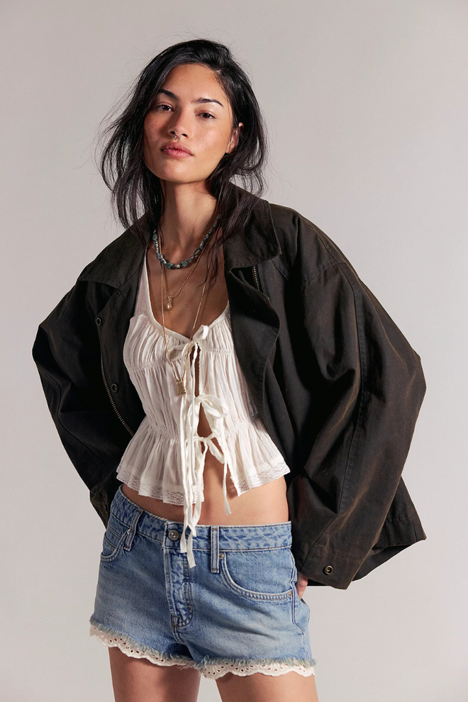 Cali Lace Denim Shorts
