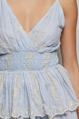 Embroidered Smocked Tank