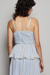 Embroidered Smocked Tank
