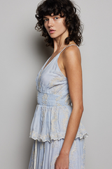 Embroidered Smocked Tank