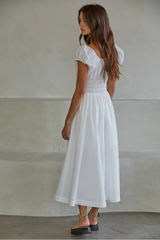 Woven Smocked Midi Dress