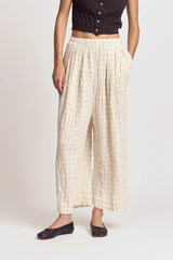 Check Print Gauze Pants