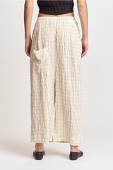 Check Print Gauze Pants