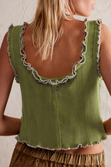 Ruffle Ribbed Tank
