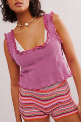Ruffle Ribbed Tank