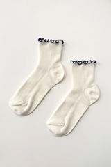 The Petite Ruffled Modal Socks