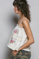 Floral Embroidered Tank