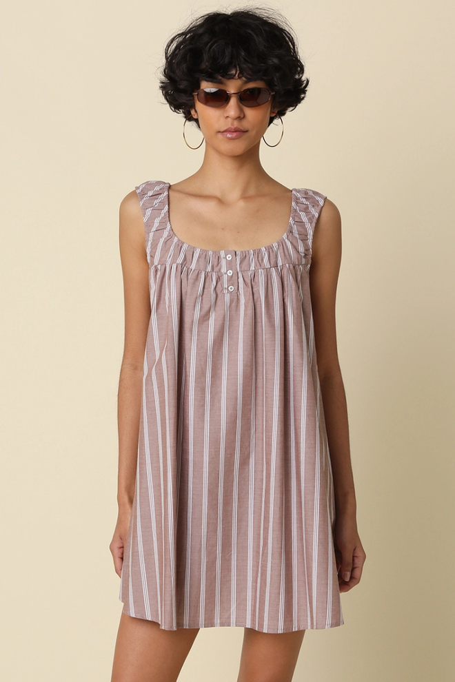 Jeane Stripe Swing Mini Dress