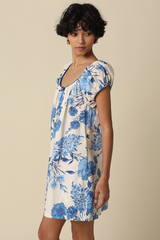 Aveline Blue Bloom Babydoll Mini Dress