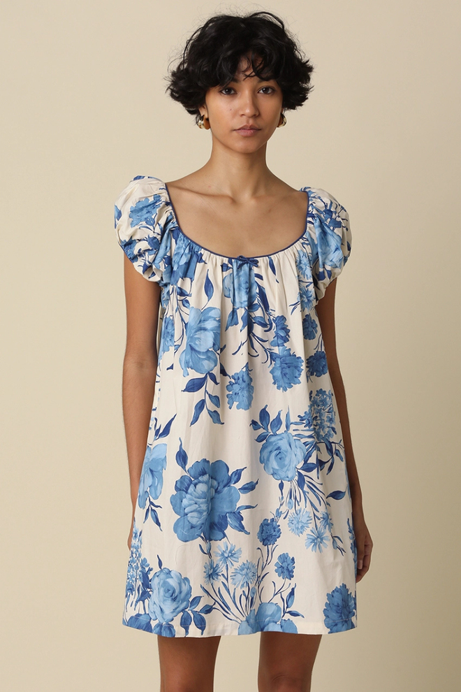 babydoll blue dress Olivaceous Aveline Blue Bloom Babydoll Mini Dress – Studio Opal Boutique