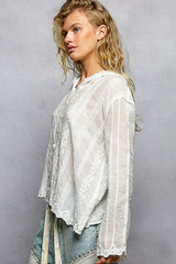 Embroidery Button Down Hoodie