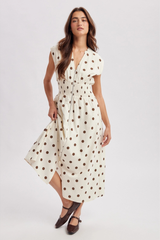 Polka Dot Zip Midi Dress