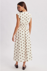 Polka Dot Zip Midi Dress