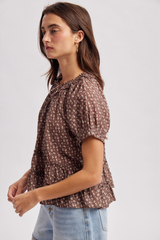 Tie Neck Floral Blouse