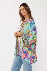 Aqua Floral Kimono