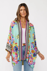 Aqua Floral Kimono