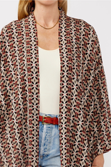 Burgundy Floral Kimono
