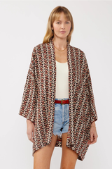 Burgundy Floral Kimono
