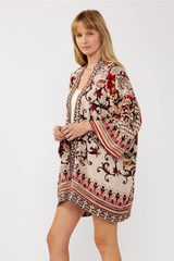 Burgundy Floral Kimono