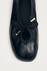 Rosalind Black Leather  Ballet Flats