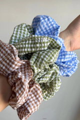Checker Hair Scrunchie