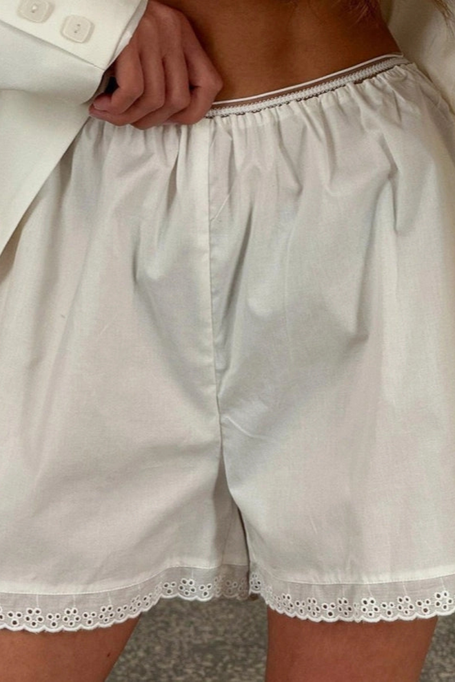 Eyelet Trim Shorts