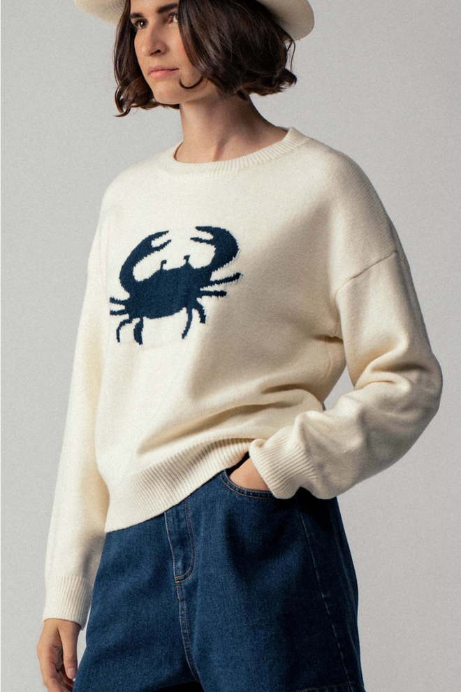 Crab Graphic Knit Sweater