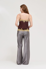 Contrast Lace Trim Slip Tanks