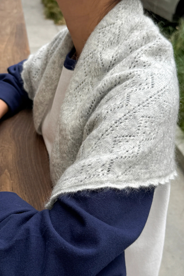 Mohair Pointelle Shawl