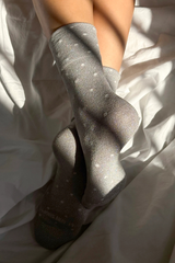 Lurex Patterned Sneaker Socks
