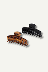 Recycled Plastic Oversized Matte Claw Clips 2pc Set