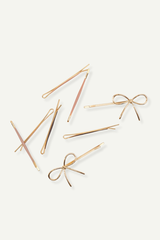 Metal Enamel Cloud & Bow Bobby Pins